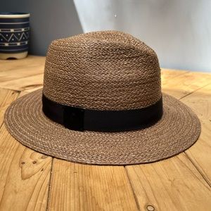 NWT Helen Kaminski Husk Granite Raffia Woven Fedora Hat